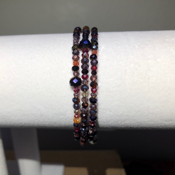 Multi-colored Glass Beaded Wrap Bracelet - Picture 1 of 4